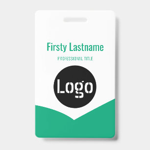 Badge Logo de l'entreprise avec les noms et prénoms Code