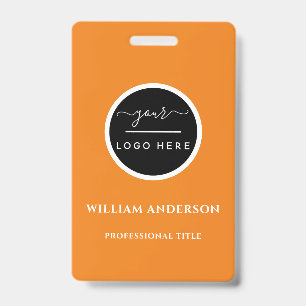 Badge Logo de l'entreprise avec les noms et prénoms Code