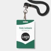 Badge Logo de l'entreprise avec les noms et prénoms Code (Avant avec lanière)