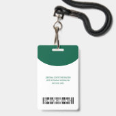Badge Logo de l'entreprise avec les noms et prénoms Code (Arrière avec lanière)