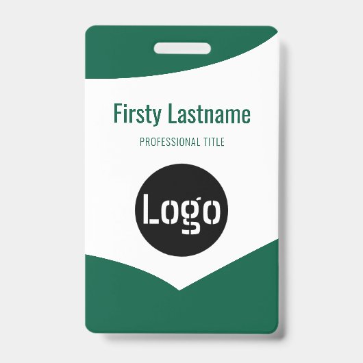 Badge Logo de l'entreprise avec les noms et prénoms Code (Avant)