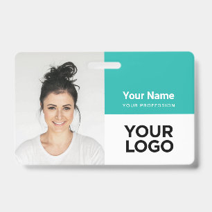 Badge Logo de l'entreprise avec photo personnalisée du n