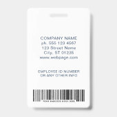 Badge Logo de l'entreprise Code à barres Code personnali (Back)