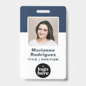 Badge Logo de l'entreprise Code à barres Code personnali (Front)