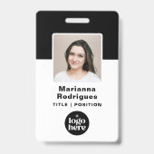 Badge Logo de l'entreprise Code à barres Code personnali (Face)