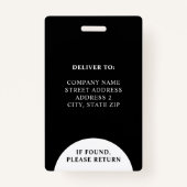 Badge Logo de l'entreprise Code à barres Photo de l'empl (Dos)