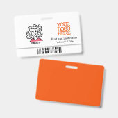 Badge Logo de l'entreprise Code-barres Photo de l'employ (Avant & arrière)