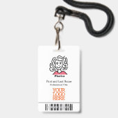 Badge Logo de l'entreprise Code-barres Photo de l'employ (Avant avec lanière)