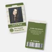 Badge Logo de l'entreprise - Code de la barre photo de l (Avant & arrière)