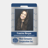 Badge Logo de l'entreprise - Code de la barre photo pers (Avant)