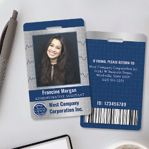 Badge Logo de l'entreprise - Code de la barre photo pers