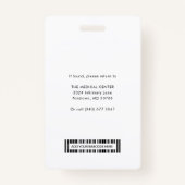 Badge Logo de l'entreprise Code photo de l'employé Perso (Dos)