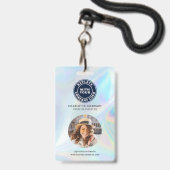 Badge Logo de l'entreprise Code QR Code Holographique Em (Face avec cordon)