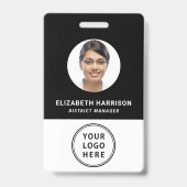 Badge Logo de l'entreprise Code QR Code ID photo employé (Front)