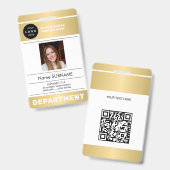 Badge logo de l'entreprise code QR photo de l'employé ca (Avant & arrière)