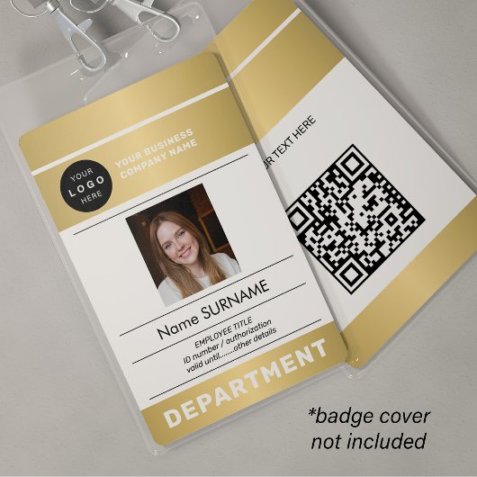 Badge logo de l'entreprise code QR photo de l'employé ca