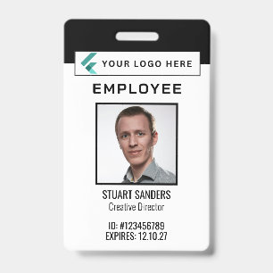 Badge Logo de l'entreprise Code QR Photo Employé