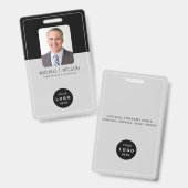 Badge Logo de l'entreprise de carte d'identité moderne e (Avant & arrière)