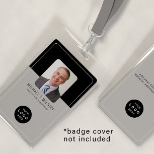 Badge Logo de l'entreprise de carte d'identité moderne e