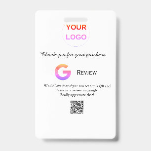 Badge logo de l'entreprise de critique Google Scan QR cr