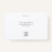 Badge Logo de l'entreprise de laissez-passer pour visite (Dos)