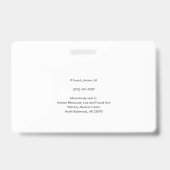 Badge Logo de l'entreprise de l'employé de l'hôpital et  (Arrière)