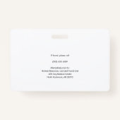 Badge Logo de l'entreprise de l'employé de l'hôpital et  (Dos)