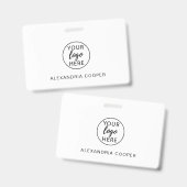 Badge Logo de l'entreprise de l'employé d'entreprise per (Avant & arrière)