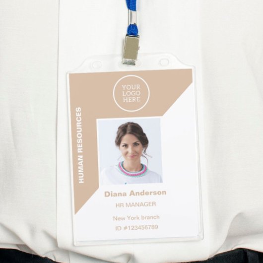 Badge Logo de l'entreprise de l'ID photo de l'employé Ba