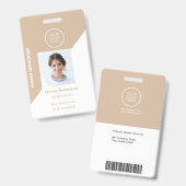 Badge Logo de l'entreprise de l'ID photo de l'employé Ba (Avant & arrière)