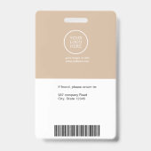 Badge Logo de l'entreprise de l'ID photo de l'employé Ba (Arrière)