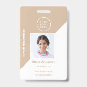 Badge Logo de l'entreprise de l'ID photo de l'employé Ba (Avant)