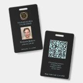 Badge Logo de l'entreprise de photo de l'employé Code QR (Avant & arrière)