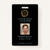 Badge Logo de l'entreprise de photo de l'employé Code QR (Devant)