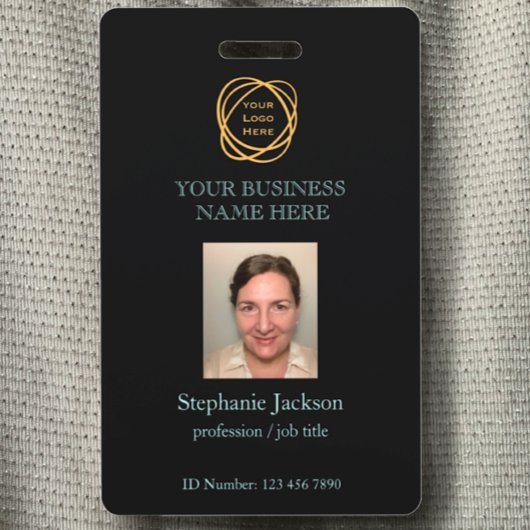 Badge Logo de l'entreprise de photo de l'employé Code QR