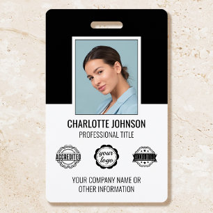 Badge Logo de l'entreprise de photo d'employé moderne pe