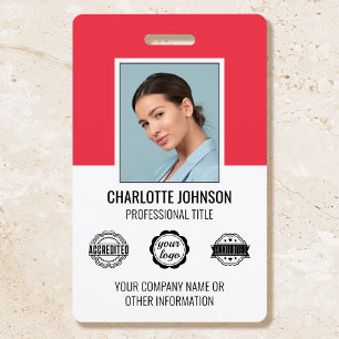 Badge Logo de l'entreprise de photo d'employé moderne pe