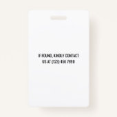 Badge Logo de l'entreprise de photo Orange White (Dos)