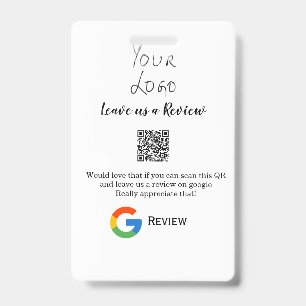 Badge logo de l'entreprise de revue Google Scan QR revie