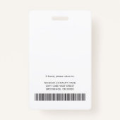 Badge Logo de l'entreprise de soins de santé Code photo  (Dos)