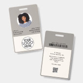 Badge Logo de l'entreprise d'ID photo professionnel pers (Avant & arrière)