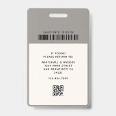 Badge Logo de l'entreprise d'ID photo professionnel pers (Arrière)