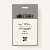 Badge Logo de l'entreprise d'ID photo professionnel pers (Dos)