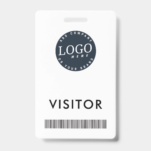 Badge Logo de l'entreprise et code-barres du visiteur d' (Avant)