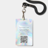 Badge Logo de l'entreprise holographique Code QR Code Co (Arrière avec lanière)