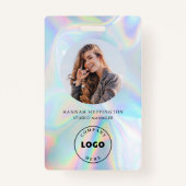 Badge Logo de l'entreprise holographique Code QR Code Co (Devant)