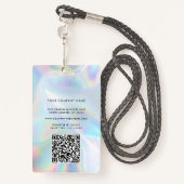 Badge Logo de l'entreprise holographique Code QR Code Co (Derrière avec lanière)