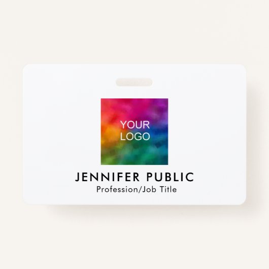 Badge Logo De L'Entreprise Ici Code QR Nom Et Titre Du M (Devant)