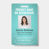 Badge Logo de l'entreprise ID photo QR Code à barres bro (Avant)