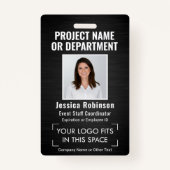 Badge Logo de l'entreprise ID photo QR Code à barres bro (Devant)